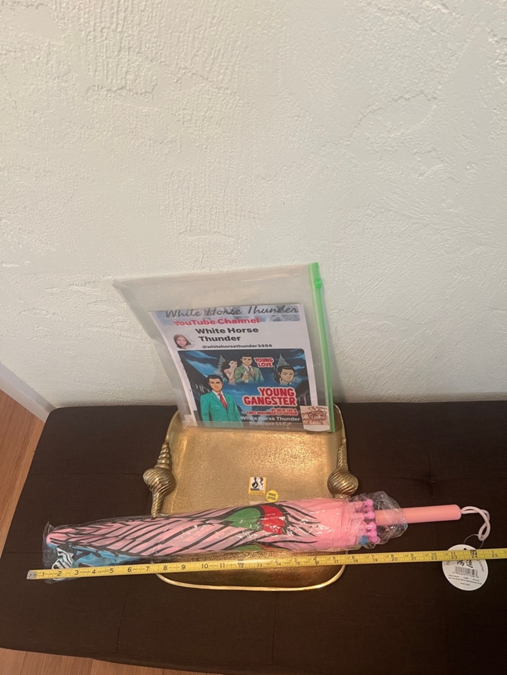 #1870* Peacock Kids Umbrella - Pink & Aqua - Picture 5 of 12